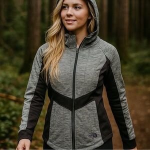 The North Face Women's Black and Gray Jacket Coat with Hood